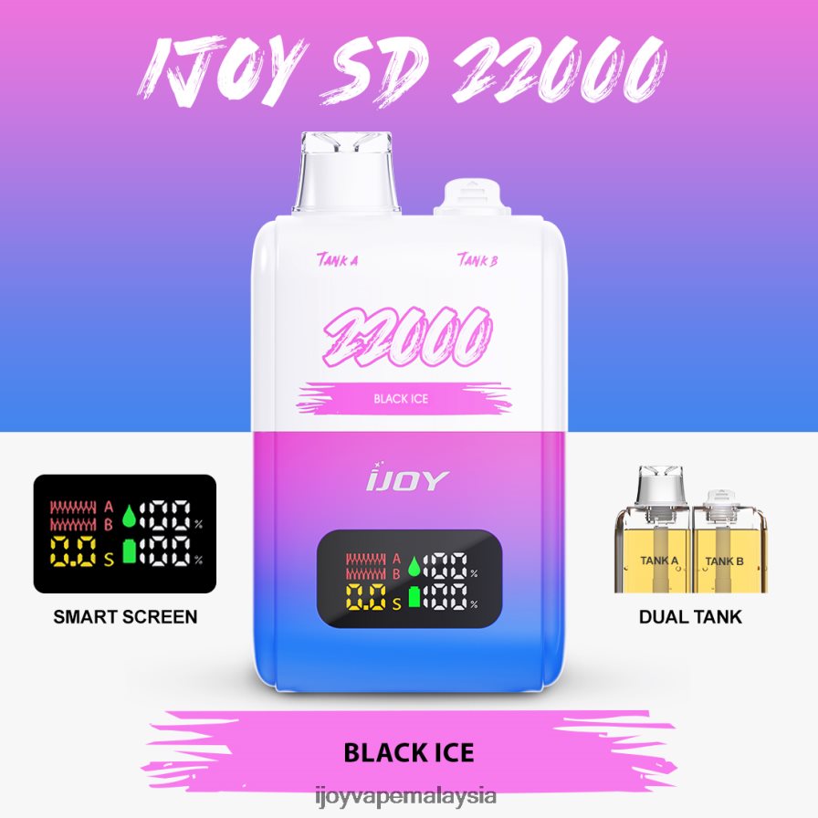 iJOY SD 22000 pakai buang 264RJ4148 - Best iJOY Flavor ais hitam